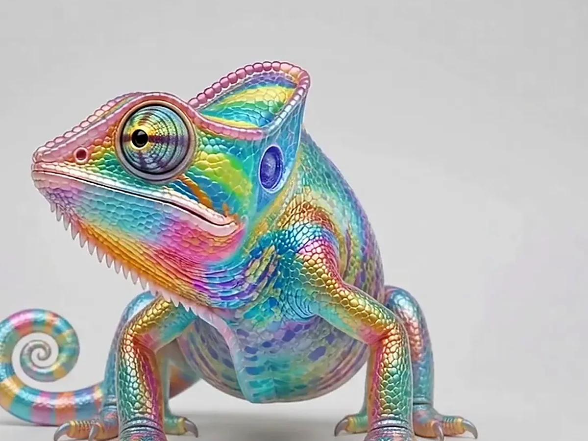 Chameleon head profile in motion